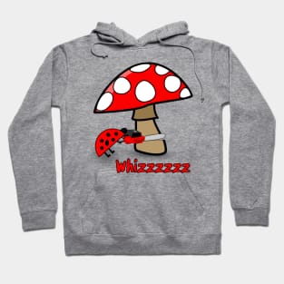 Jealous ladybug sawing a mushroom , Mimiw Hoodie